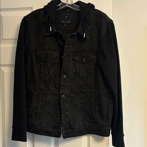 ONLY & SONS Men's Black Hooded Jacket